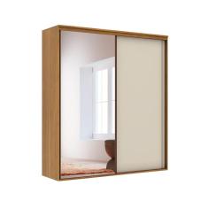 Guarda-Roupa Casal com Espelho Inovatto 100% MDF 2 PT 6 GV Freijó e Off White