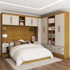 Guarda-Roupa Modulado 9 Portas 8 Gavetas Maestro Cinamomo/Off White - 