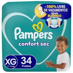 Fralda Pampers Confort Sec XG - 34 fraldas