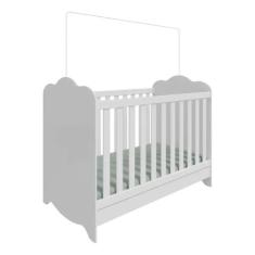 Berço Americano Moveis Peroba Clara Provençal MDF mini cama, Branco