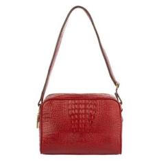 Bolsa quadrada de couro croco Daiana-Feminino