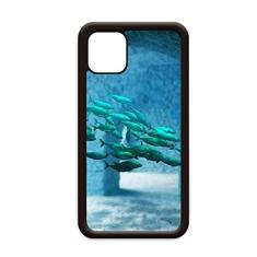 Capa com imagem da natureza de peixe oceano para iPhone 12 Pro Max para Apple Mini Mobile Case Shell