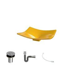 Kit Cuba F44 C/Válvula Click 1''B (2,6cm) + Sifão Cromado + Flexível Amarelo