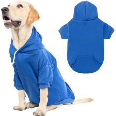 KOOLTAIL Moletom com capuz básico para cães - Suéter com capuz macio e quente com orifício para coleira e bolso, casaco de inverno para cães, roupas de clima frio, moletom para cães pequenos, médios,