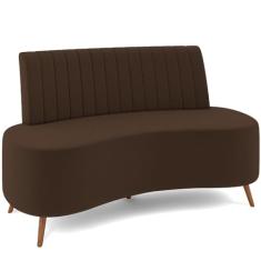 Sofá Chaise Living 2 Lugares 160cm Para Sala Cayman K01 Veludo Marrom - Lyam Decor