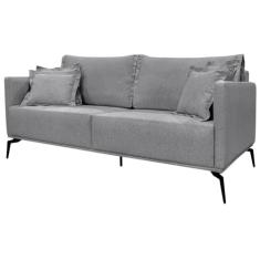 Sofa Liv 3 Lugares 220cm Pes Aço Linho 234 Cinza Ezz