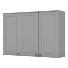 Armário Aéreo 3 Portas 120 cm Nova York Cinza  Henn