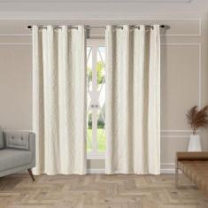 Cortina Blackout Pvc Com Renda 2,80 M X 2,30 M - Bege - Eddi Casa
