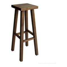 Banqueta Alta Hardman Assento Quadrado Padrão Nogueira