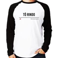 Camiseta Raglan Tô Rindo mas tô preocupado Manga Longa - Foca na Moda,