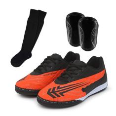 Kit Tênis Futsal Infantil Chuteira Criança Solado Costurado com Meião 