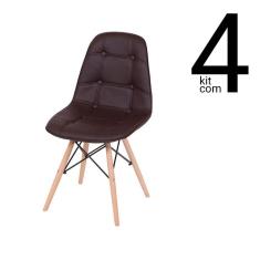 Conjunto 4 Cadeiras Eames Dsw Botonê Café