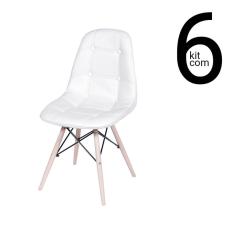 Conjunto 6 Cadeiras Eames Dsw Botonê Branca