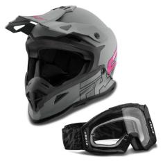 Kit Capacete Pro Tork Fast 788 Grey Fosco + Óculos Pro Tork Blast , CI