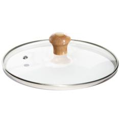 Tampa Avulsa De Vidro Temperado 12/13 Cm Pomel de Madeira Para Panela
