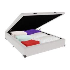 Cama Box Baú Viúvo 128x188 Branco - Kaza Mix