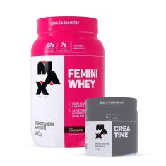 Combo Whey Feminino 900g e Creatina 150g Max Titanium-Feminino