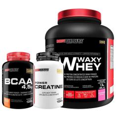 KIT  Whey Protein Waxy Whey 2kg + BCAA 4,5 100g + Creatina 100g – Bodybuilders-Unissex