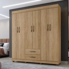 Roupeiro Copacabana Canela 6 Portas Sem Espelho Benetil Moveis