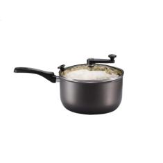 MTA PIPOQUEIRA COM TAMPA DE VIDRO VERSATIL N°22/3,6L - DE ALUMINIO COM ANTIADERENTE COR GRAFITE