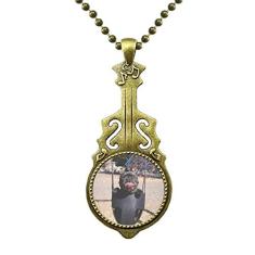 DIYthinker Colar para fotografia de animais de estimação Bulldog, joia antiga com pingente de música