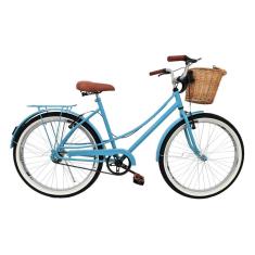 Bicicleta Milla vintage retro aro 26 c/Cesta e Pneu de Faixa-Unissex
