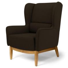 Poltrona Decorativa Para Sala de Estar Milena D02 Base de Madeira Mate