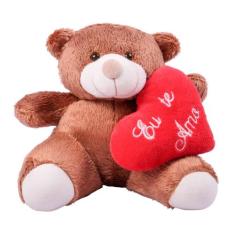 Ursinho de Pelúcia Com Coração Eu Te Amo - ThamyBaby, Mel