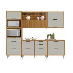 Cozinha Modulada 5 Peças Ripado Nesher Imperatriz Torre Quente Mdf, Fr