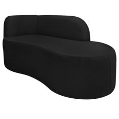 Divã Recamier Orgânico Tokyo 160cm Lado Direito Linho Preto