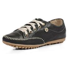 Tênis Casual em Couro Hfast Shoes com Cadarço Detalhe em Pedra e Costu