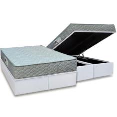 Conjunto Box Baú Queen: Colchão Espuma Paropas D45 Pasquale Gray + Bas