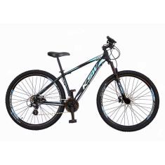 Bicicleta Aro 29 KSW XLT 2020 Altus 24v e Trava Preto com Azul 19