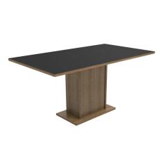 Mesa Madesa Retangular Tampo de Madeira 5275 Rustic/Preto