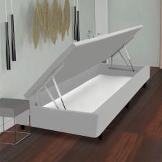 Base Box para Colchão de Solteiro MGA Lift Cotton com Baú e Pistão à Gás - 39x88x188cm