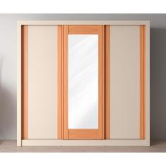 Guarda-Roupa Casal Bartira Village com 3 Portas, 4 Gavetas, Espelho e 243,1 cm de Largura