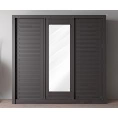 Guarda-Roupa Casal Bartira Village com 3 Portas, 4 Gavetas, Espelho e 243,1 cm de Largura