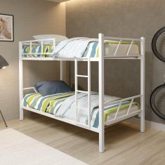 Beliche Estilo Indutrial Solteiro em Aço com Escada e Grade Proteção Rubi Branca