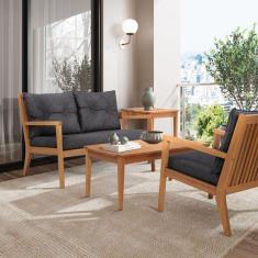 Sofá 2 Lugares Riade Acquablock Stain Jatobá/Preto