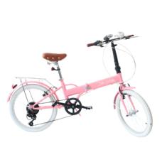 Bicicleta Dobrável Fênix Rosa - Kit Marcha Shimano 6 Velocidades