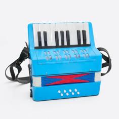 Acordeão, 17 chaves 8 acordeões de baixo com alças para acordeão educacional iniciantes, presente de instrumento musical, instrumento sanfonado para adultos tamanho trabalhado: 25 x 24 x 13 cm, peso: