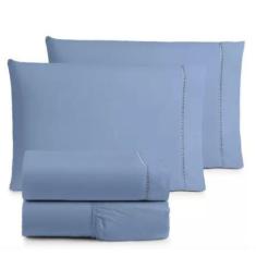 Jogo de Lençol 400 Fios Ponto Palito casal Padrão 03 Peças - BORGON, a