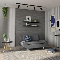 Sofá 2 Lugares Nicholas Suede Cinza