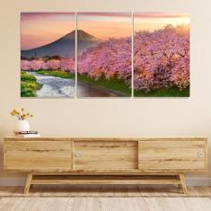 Quadro Decorativo - Paisagem Cerejeiras Em Iwakuni Japão - 120X60cm -