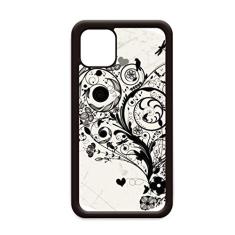 Plantas de flores preto branco arte grão contorno para iPhone 11 Pro Max capa para celular Apple