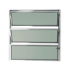 Janela Basculante de Alumínio 60x60cm com Vidro Boreal Anodizado Master Brimak Brilhante