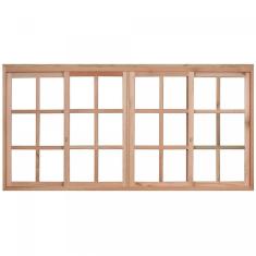 Janela de Madeira de Correr 100x200cm Com Caixilho 9,4cm  EWK 394 Rondosul Marroml