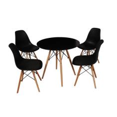 Kit Mesa Jantar Eames Eiffel 90cm + 4 Cadeiras Eames Eiffel -