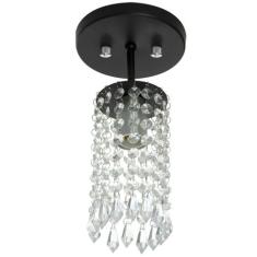 Lustre Clearcrillic Cristal Acrílico Redondo Preto - MARRYLUZ