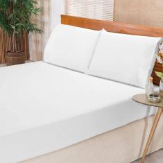 Jogo De Cama Ponto Palito Percal 180 Fios Elegance King 03 Peças - Branco